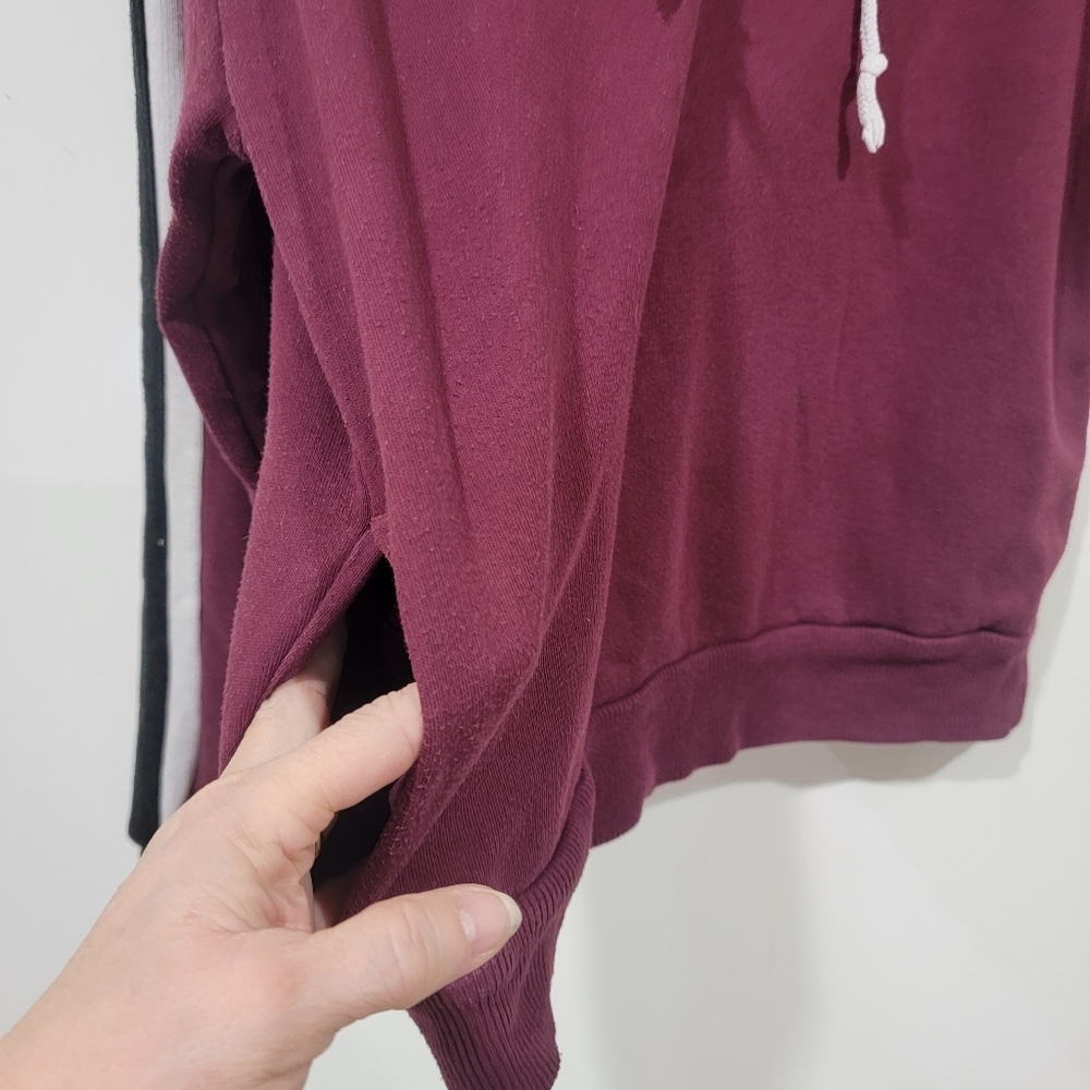Victoria Secret Pink Maroon Lace Up Hoodie With Pockets, Size XSmall. - Picture 7 of 9